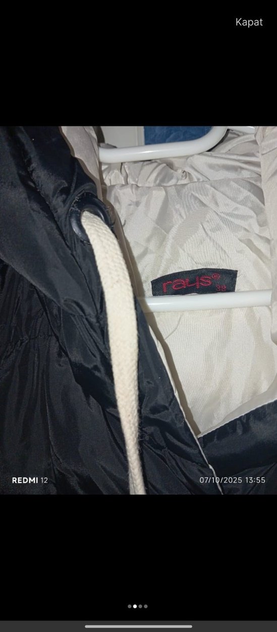 Düğmeli Siyah Kadın Midi Kış Montu - Görsel 2