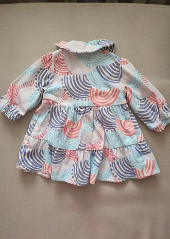 Uzun Kollu Çok Renkli Kız Elbisesi - Görsel 2