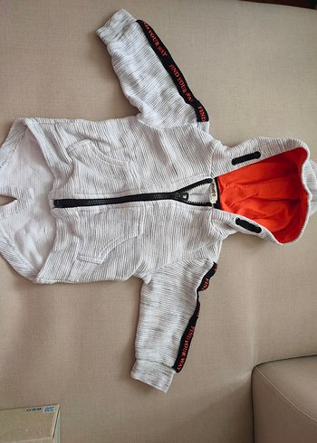 Kapüşonlu Gri Bebek İkili Takım - Görsel 4