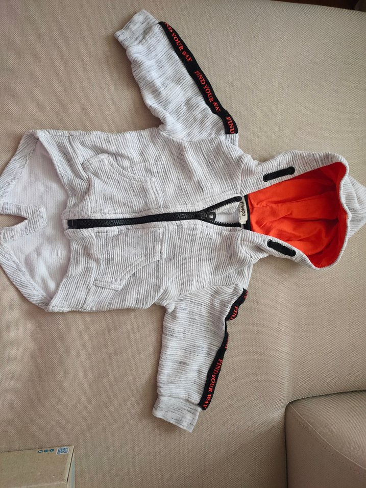 Kapüşonlu Gri Bebek İkili Takım - Görsel 4