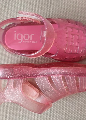 Pembe simli  Kız Çocuk Sandaletleri - Görsel 2