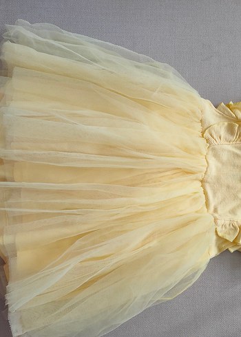 Sarı Fırfırlı Kız Çocuk Elbisesi - Görsel 2