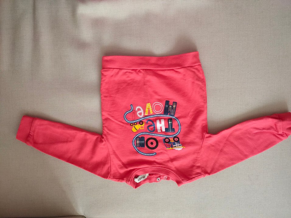 Kız Çocuk kırmızı Uzun Kollu Baskılı Tişört - Görsel 2