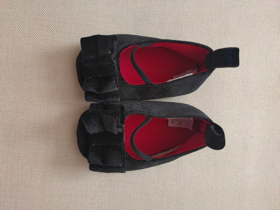 Kız Çocuk Siyah kadife Babet Ayakkabı - Görsel 2