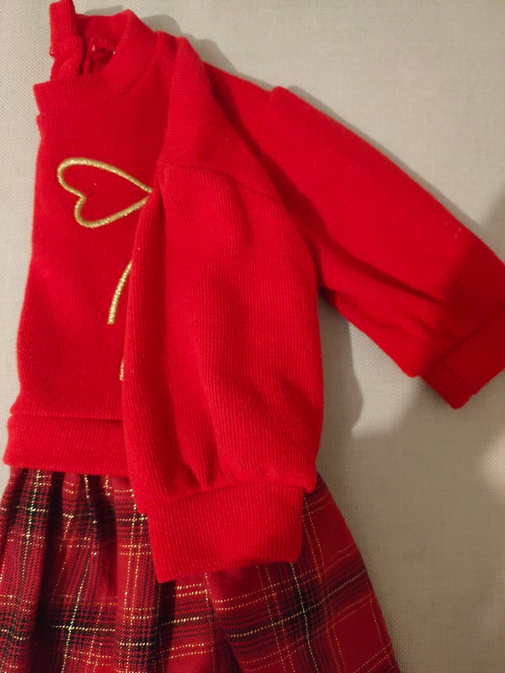 Kız Çocuk Kırmızı Uzun Kollu Elbise - Görsel 4