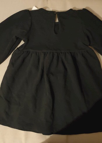 Kız Çocuk Siyah Uzun Kollu Fırfırlı Elbise - Görsel 2