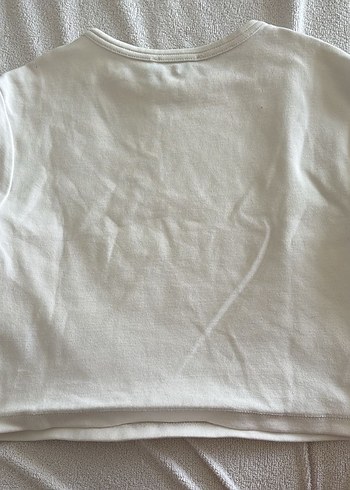 Pamuk ve Modal Karışımlı Crop Top-Beyaz - Görsel 4