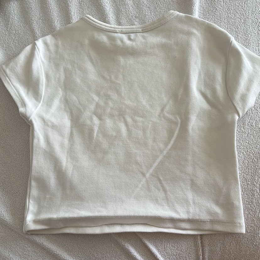 Pamuk ve Modal Karışımlı Crop Top-Beyaz - Görsel 4