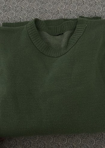 Yeşil arkası iskelet desenli oversize kazak unisex - Görsel 8