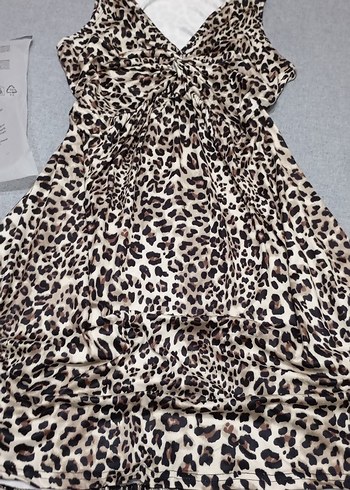Günlük leopar desenli elbise - Görsel 2
