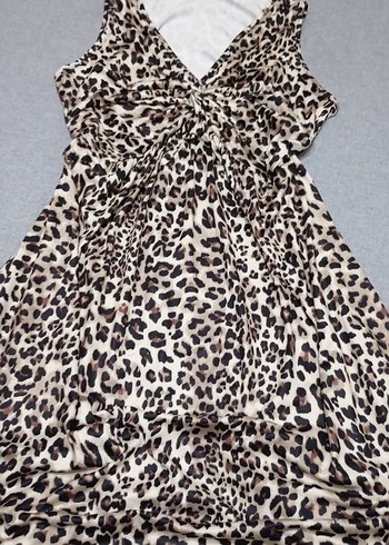 Günlük leopar desenli elbise - Görsel 3