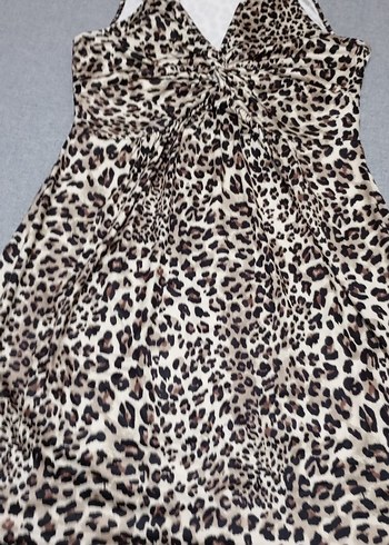 Günlük leopar desenli elbise - Görsel 4