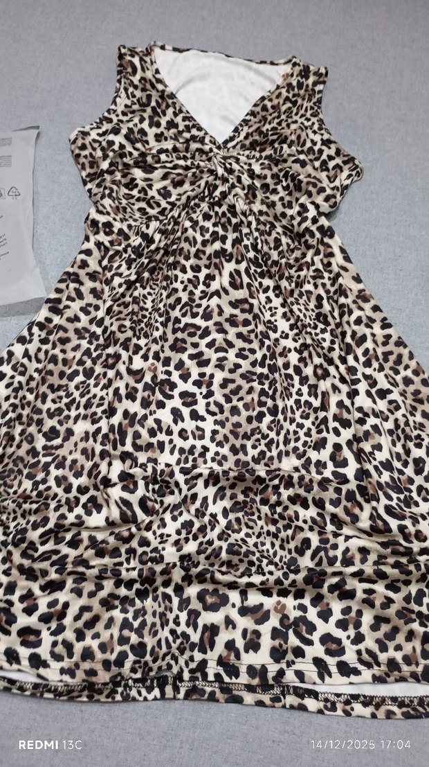 Günlük leopar desenli elbise - Görsel 2