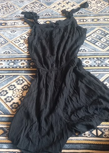 ip askılı Siyah Tulum - Görsel 2