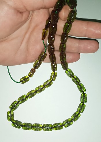 Antika Sıkma Kehribar Tesbih - Görsel 5