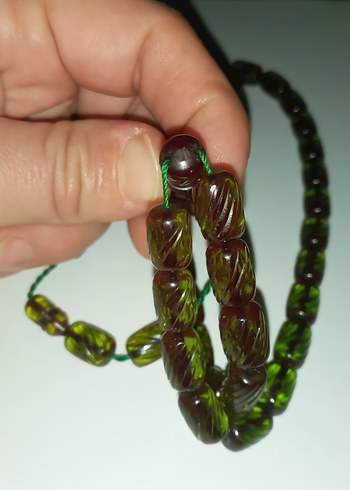 Antika Sıkma Kehribar Tesbih - Görsel 2