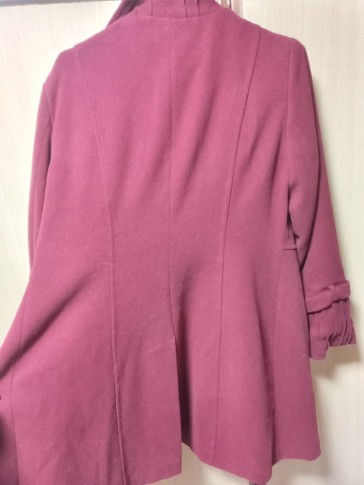 Bordo Kadın Kaban - Görsel 2