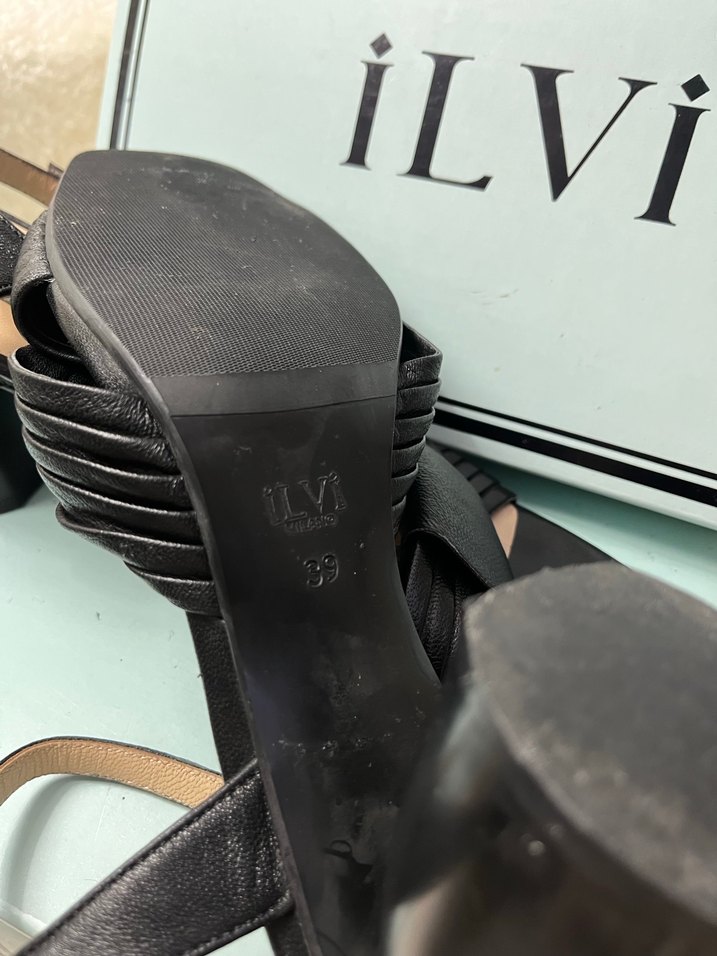 İLVİ Siyah Tokalı Kadın Topuklu Sandalet - Görsel 5