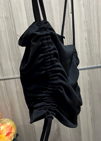 Siyah Drapeli Mini Halter Yaka Bustiyer - Görsel 2