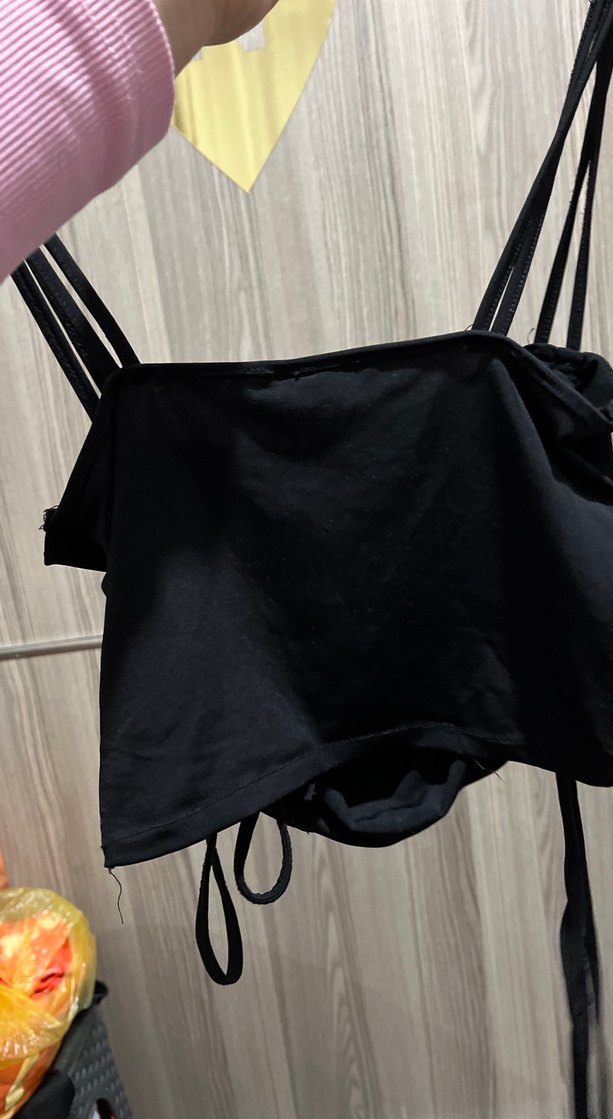 Siyah Drapeli Mini Halter Yaka Bustiyer - Görsel 3