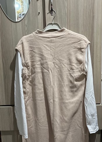 Bej Triko Kadın Kazak Uzun Kollu - Görsel 2