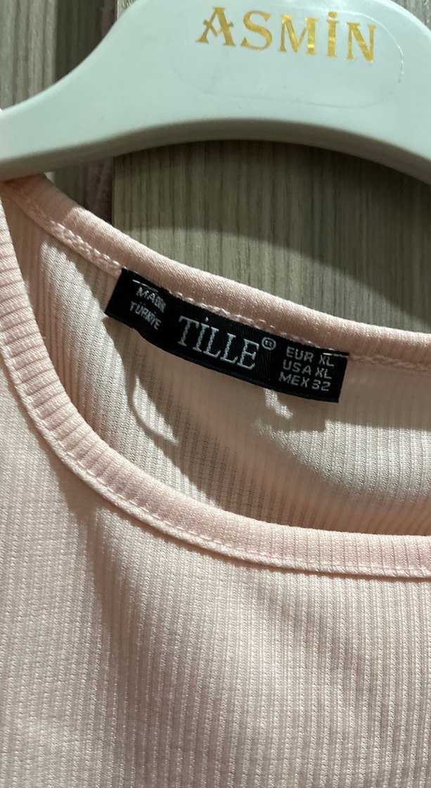 Pembe Kolsuz Keten Mini Bluz - Görsel 2