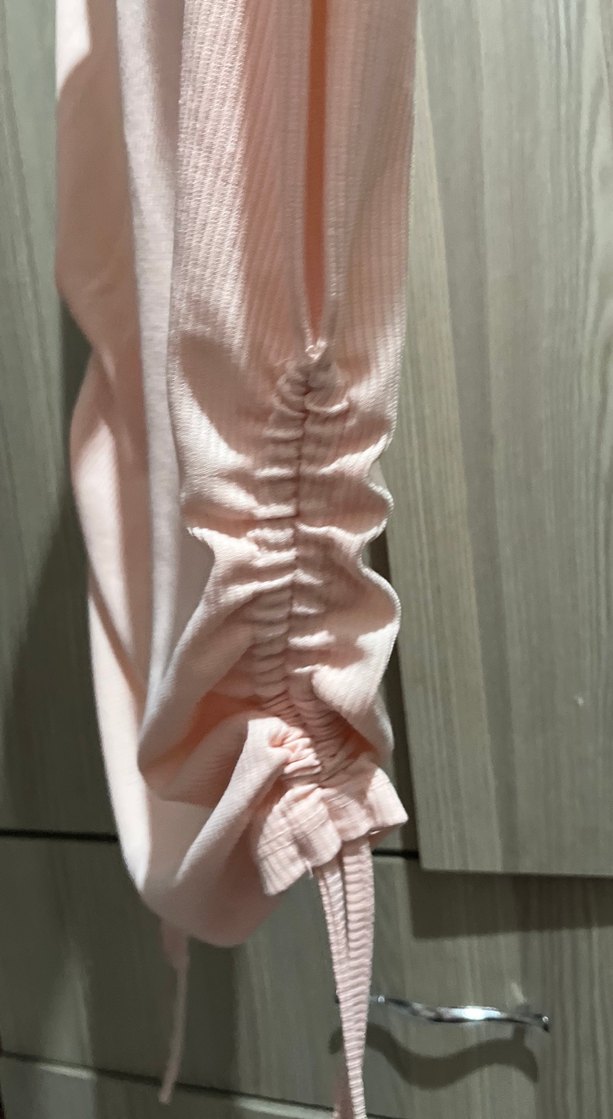 Pembe Kolsuz Keten Mini Bluz - Görsel 3