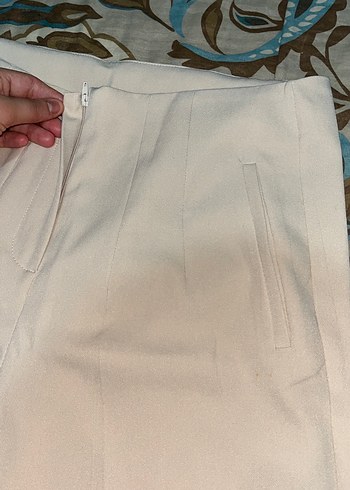 Bej Midi Kadın Kumaş Pantolon - Görsel 2