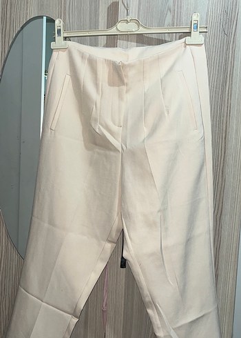 Bej Midi Kadın Kumaş Pantolon - Görsel 3