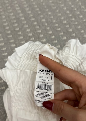 Kız Çocuk Beyaz Keten Kısa Kollu Gömlek - Görsel 4