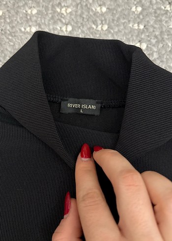 Kadın Siyah Yarım Balıkçı Yaka Atlet - Görsel 2