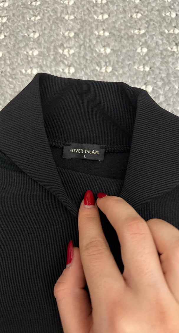 Kadın Siyah Yarım Balıkçı Yaka Atlet - Görsel 2