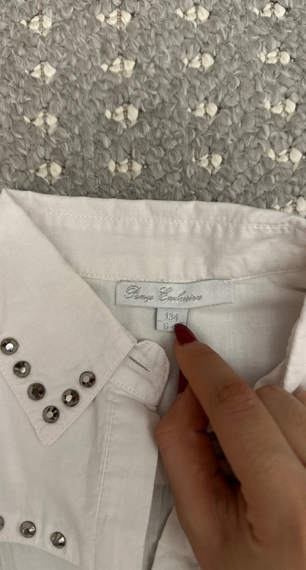 Taş Detaylı Beyaz Uzun Kollu Gömlek - Görsel 2