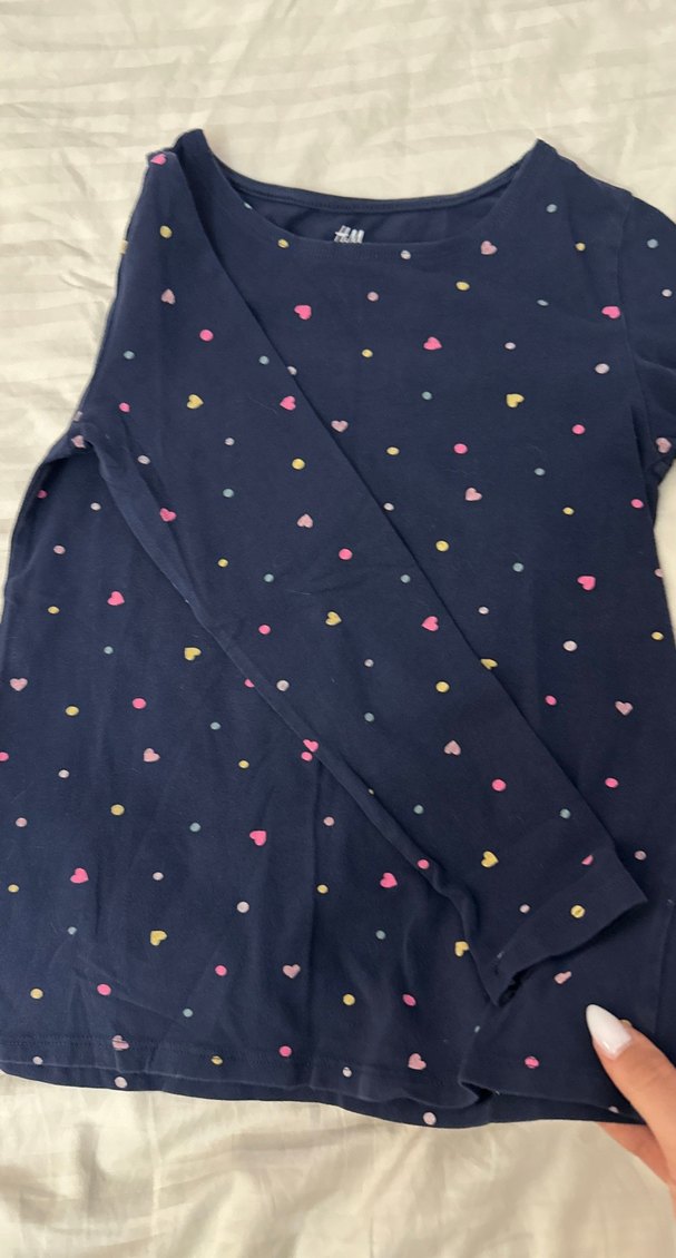 Kız Çocuk Çok Renkli Uzun Kollu bisiklet Yaka Tişört - Görsel 3