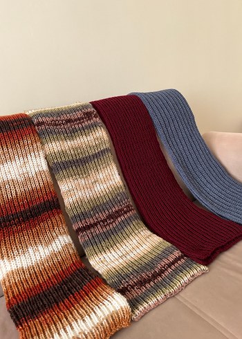 Kadın Çok Renkli Örgü Atkı - Görsel 2