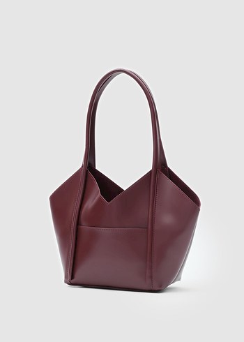 ASİMETRİK OMUZ ÇANTASI BORDO - Görsel 2