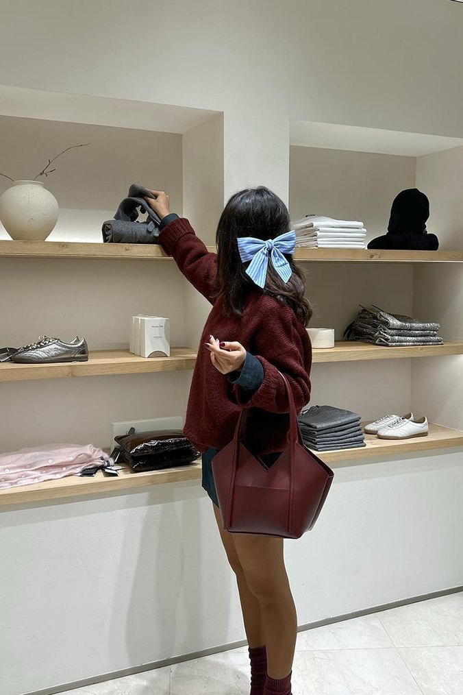 ASİMETRİK OMUZ ÇANTASI BORDO - Görsel 3