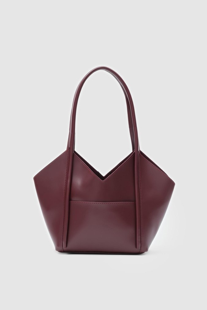 ASİMETRİK OMUZ ÇANTASI BORDO - Görsel 4