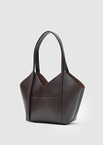 ASİMETRİK OMUZ ÇANTASI ACI KAHVE - Görsel 4