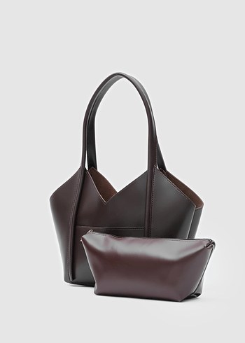 ASİMETRİK OMUZ ÇANTASI ACI KAHVE - Görsel 5