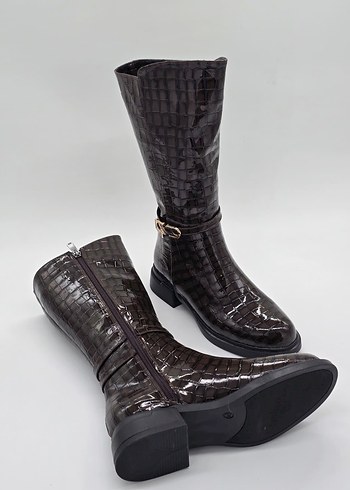 CROCO PARLAK KEMER DETAYLI ÇİZME (36-40 NUMARA ARALIĞI) - Görsel 2