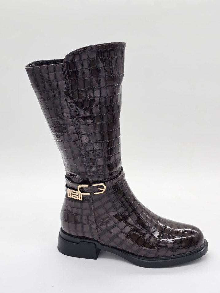 CROCO PARLAK KEMER DETAYLI ÇİZME (36-40 NUMARA ARALIĞI) - Görsel 4