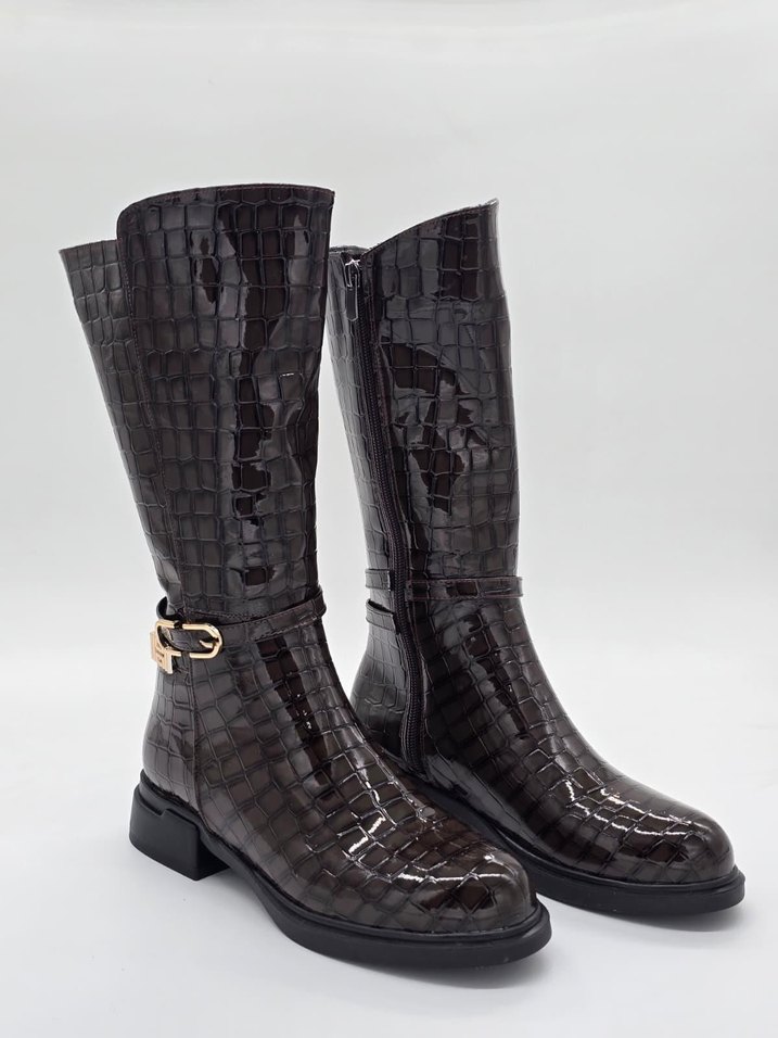 CROCO PARLAK KEMER DETAYLI ÇİZME (36-40 NUMARA ARALIĞI) - Görsel 3