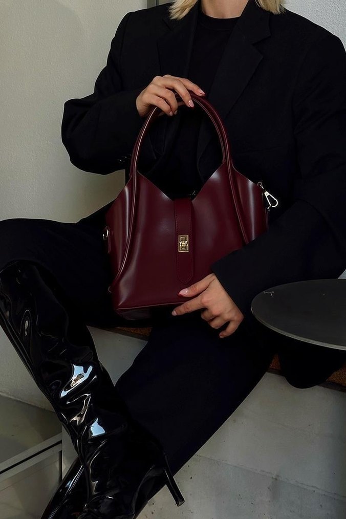 EL&ÇAPRAZ ASKILI ÇANTA BORDO - Görsel 3