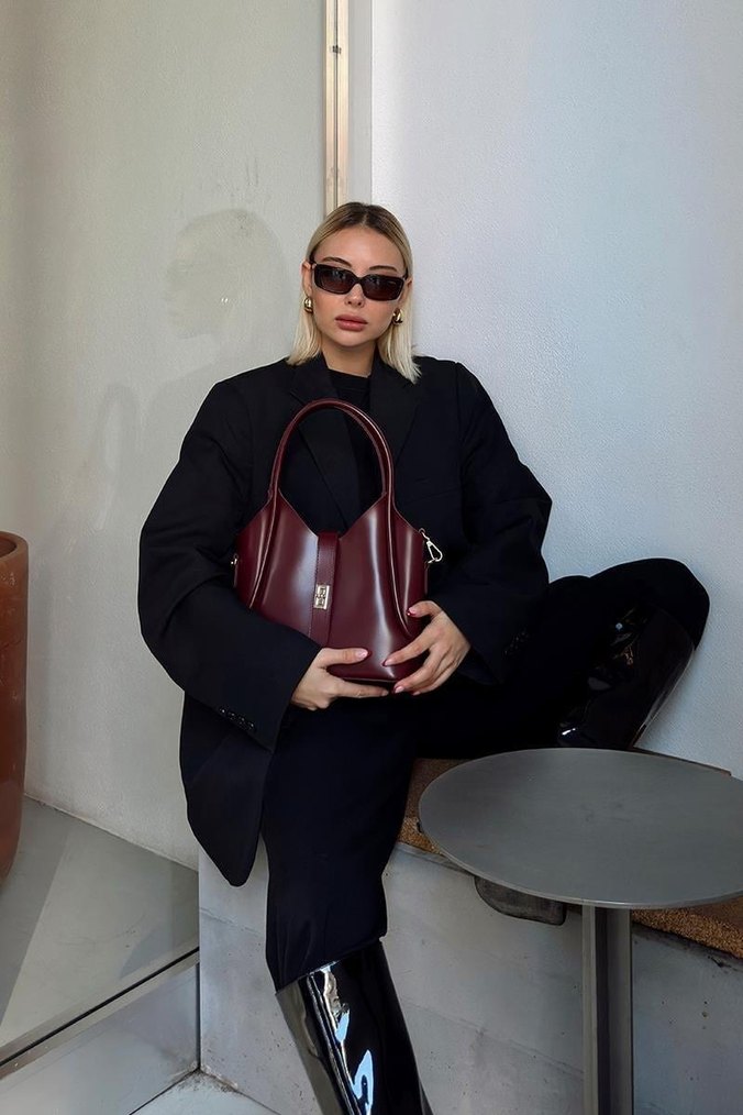 EL&ÇAPRAZ ASKILI ÇANTA BORDO - Görsel 5