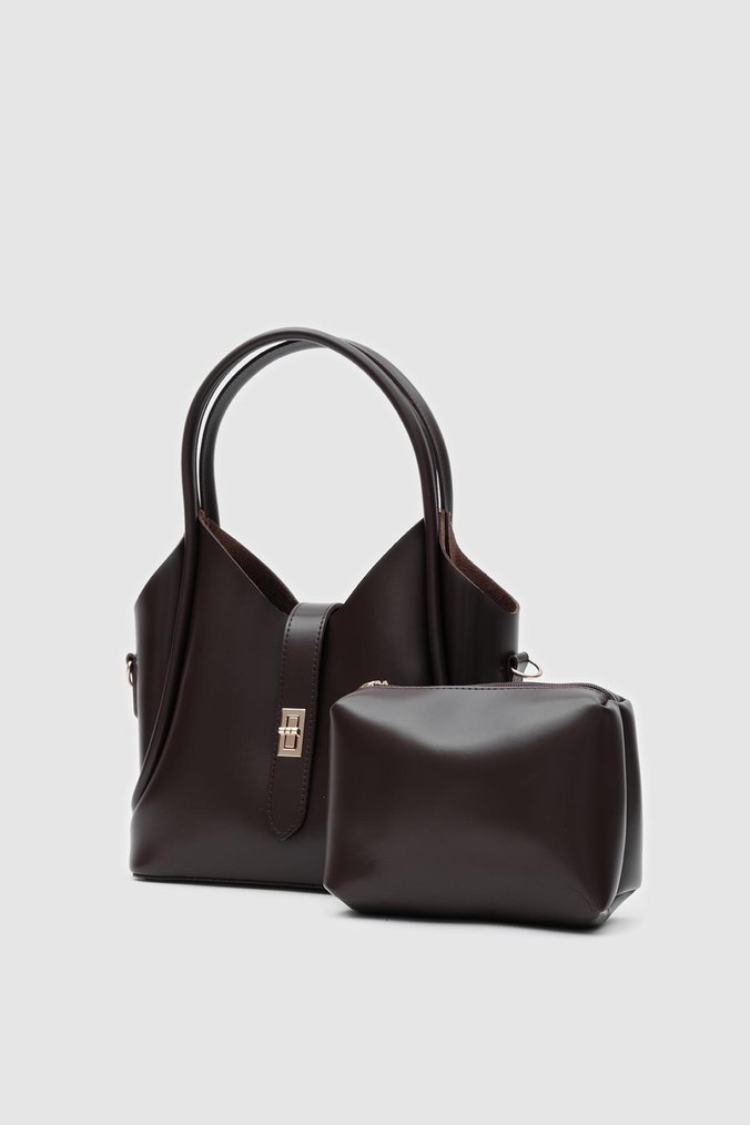 EL&ÇAPRAZ ASKLI ÇANTA KAHVERENGİ - Görsel 3