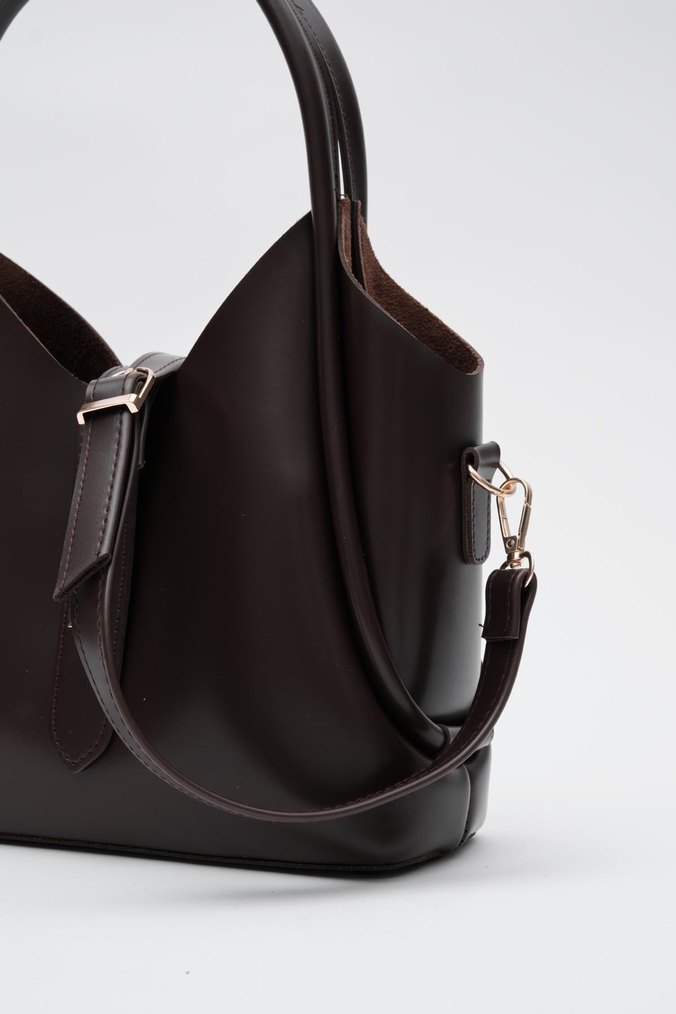 EL&ÇAPRAZ ASKLI ÇANTA KAHVERENGİ - Görsel 5