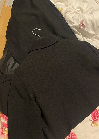 Düğmeli Siyah Uzun paldüsü - Görsel 6