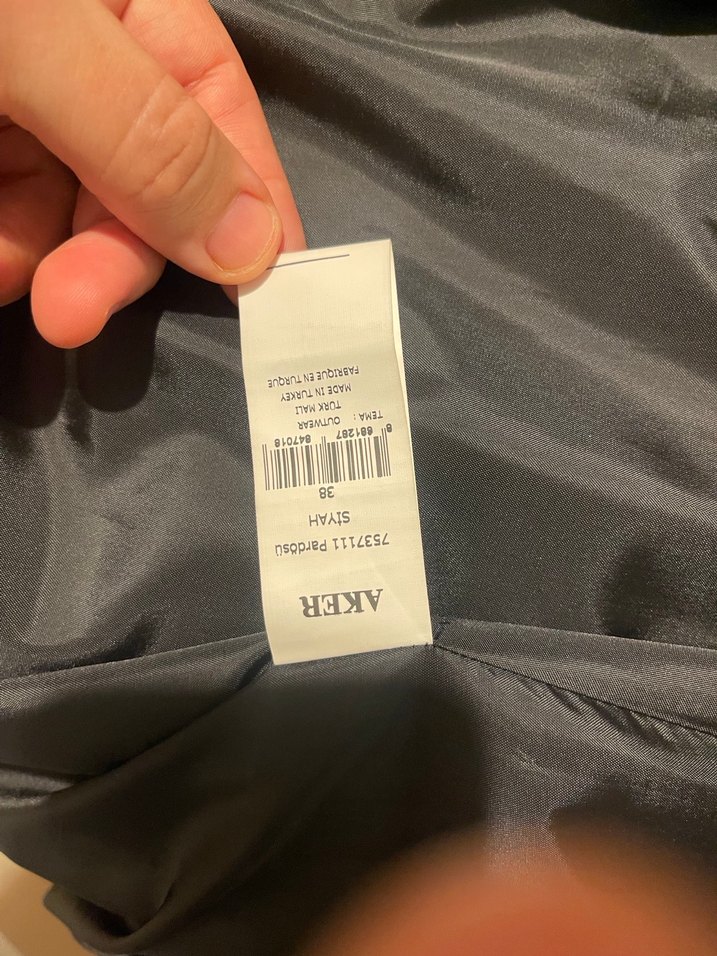 Düğmeli Siyah Uzun paldüsü - Görsel 5