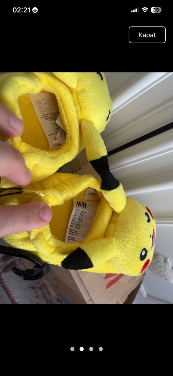 Sarı Pikachu Desenli H&M Kız Çocuk Ev Terliği - Görsel 4
